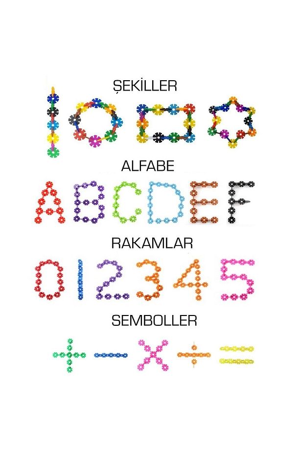 Masterflakes Eğitici Kilitli Diskler Stem Eğitimi Uyumlu 5 Renk Ve 300 Parça Yapı Oyuncak Seti - 8