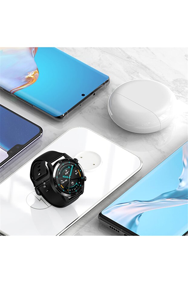Kablosuz Şarj Standı (HUAWEİ WATCH) Taşınabilir 2 In 1 - 4