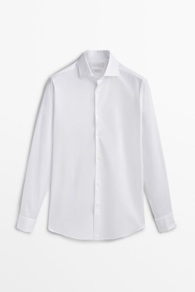 Slim Fit Duble Manşetli Fitilli Gömlek - 4