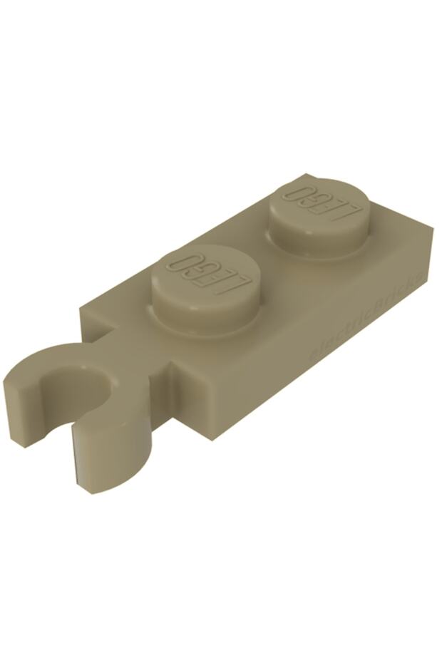 Custom Accessory Plate Modified 1 x 2 Vertical Clip Tan Brick 4 pieces to send