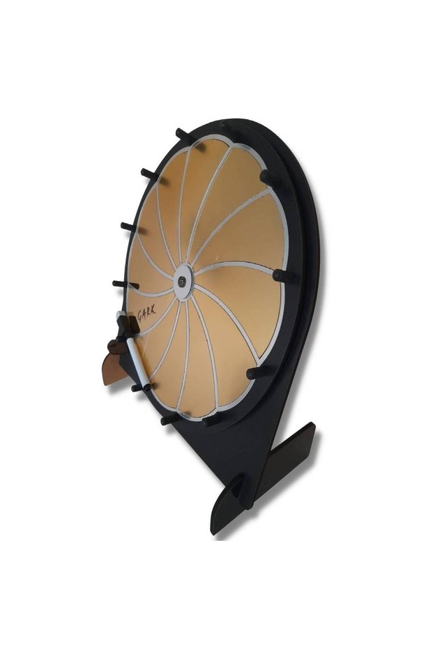 Gıftoom Family/Lot Games 12 Compartments Summer-sil Wood Wheel of Fortune- Plexi Gold Wheel of Fortune