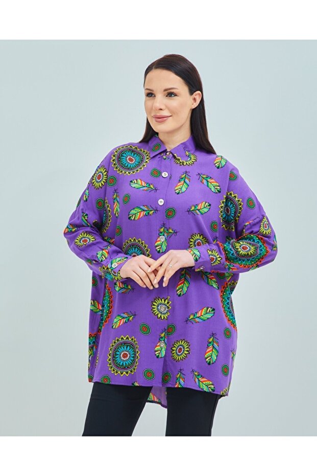 Kadın Viskon Gömlek - 1