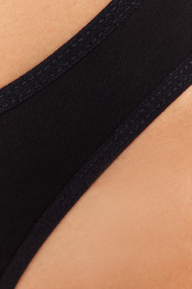 Czarne, bawełniane figi brazylijskie z dzianiny, 3 pary THMAW24KU00010 - 4