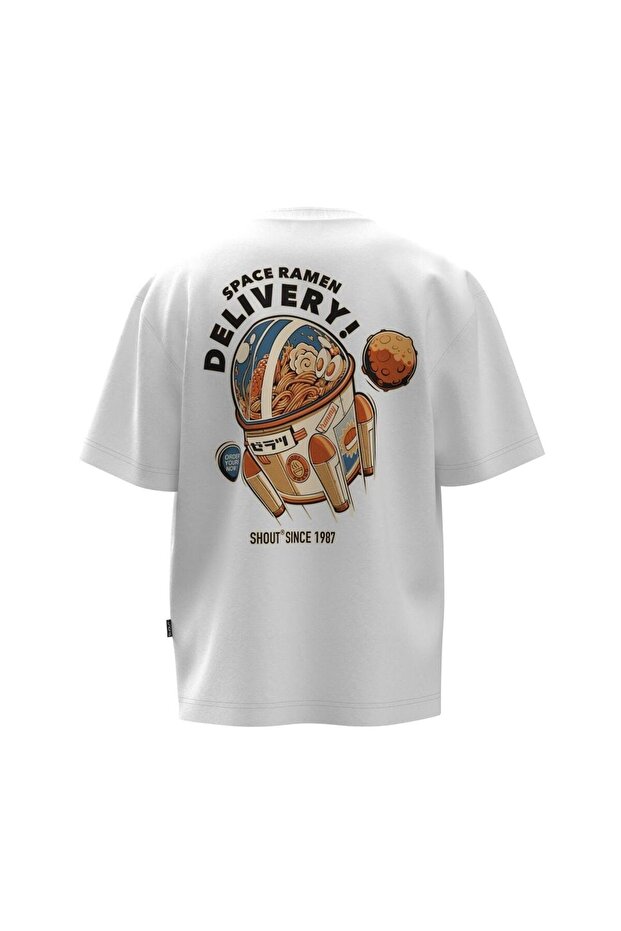 Oversize Shout Space Ramen Delivery Unisex T-Shirt