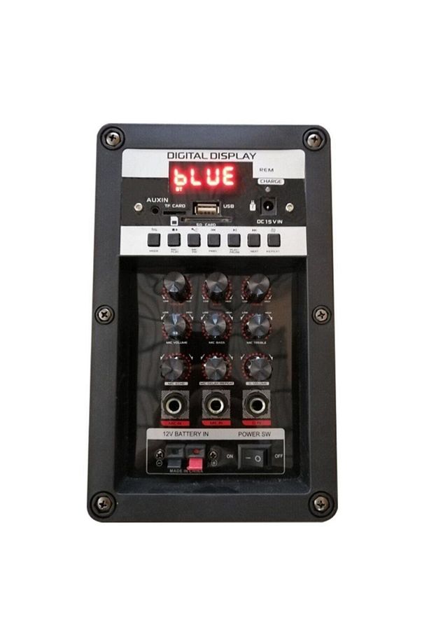 Super Bass Şarjlı Mikrofonlu Hoparlör Sistemi Kablosuz 2 Mikrofon Bluetooth Hoparlör - 3
