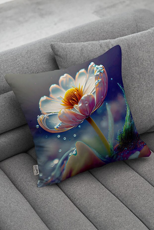 Digital Art Daisy Illustrated Digital Printed Throw Pillow Cover