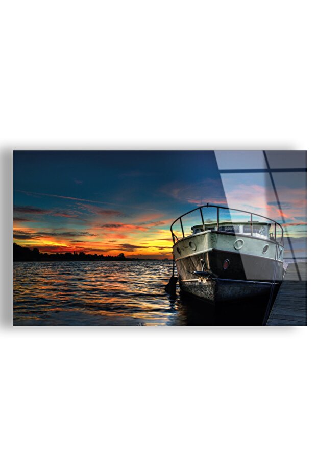Unbreakable Glass Ship Landscape Painting