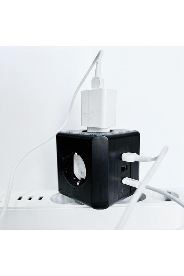 Termal Akım Korumalı 3'lü Duvar Tipi Priz 2 Usb 1 Type-c Küp Priz - 5