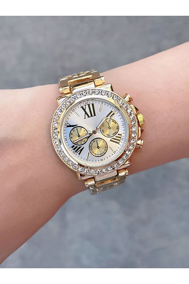 Roman Numeral Stoned Women's Wristwatch