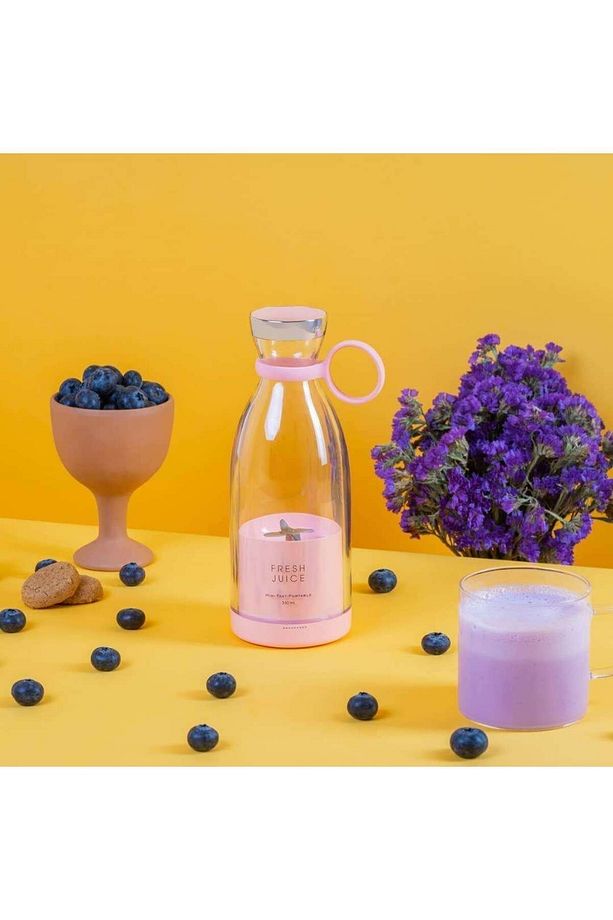 Taşınabilir Mini Hızlı Blender 350ml Meyve Sıkacağı Kupası, Kablosuz Şarjlı, Smoothie Milkshake - 4