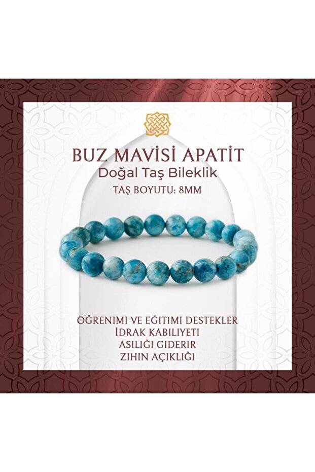 Ice Blue Apatite 6mm Natural Stone Bracelet