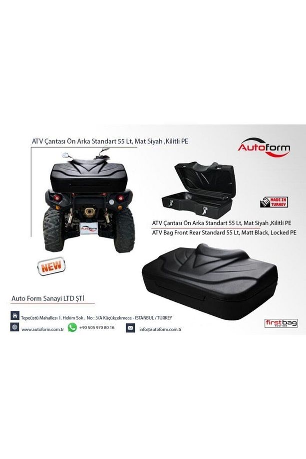 Atv Çantası Ön Arka Standart 55 Litre, Mat Siyah ,kilitli Pe - 1