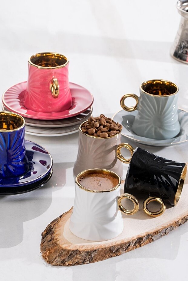 Porcelain Set of 6 Coffee Cups Syt-011709/12