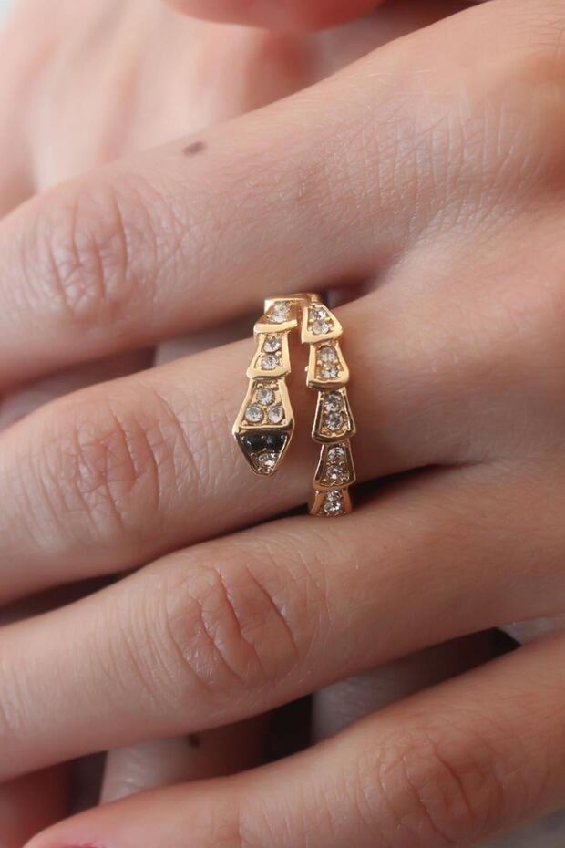 2 Years Warranty Certificated Gold Color Steel Adjustable Snake Ring