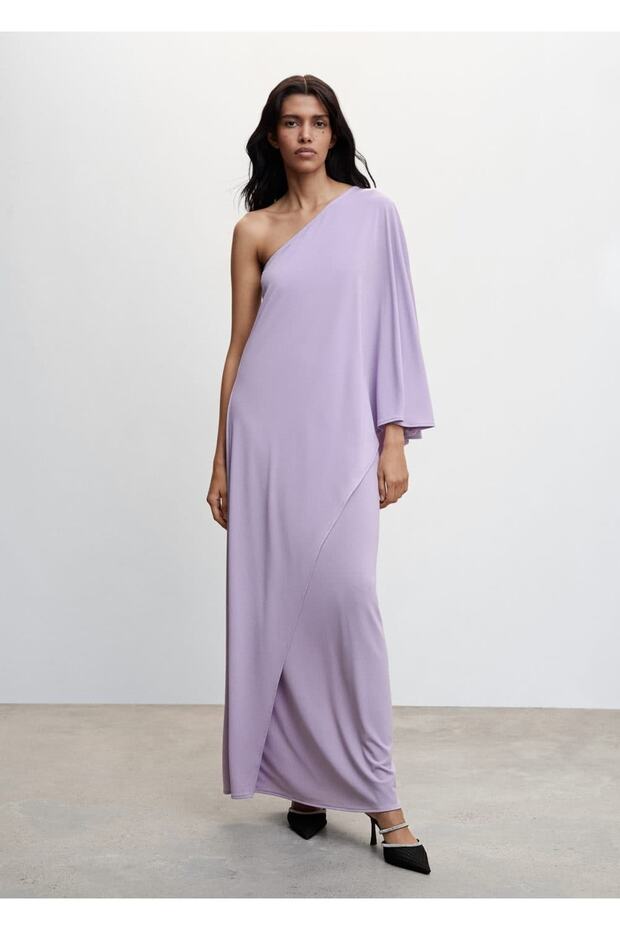 Asimetrik Kollu Elbise - 2