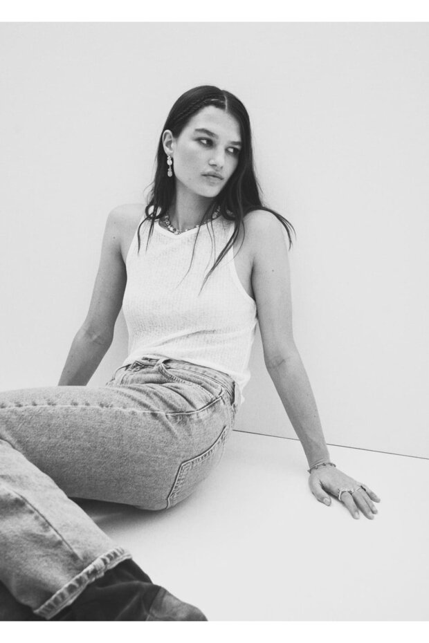 Ribana askılı bluz - 6