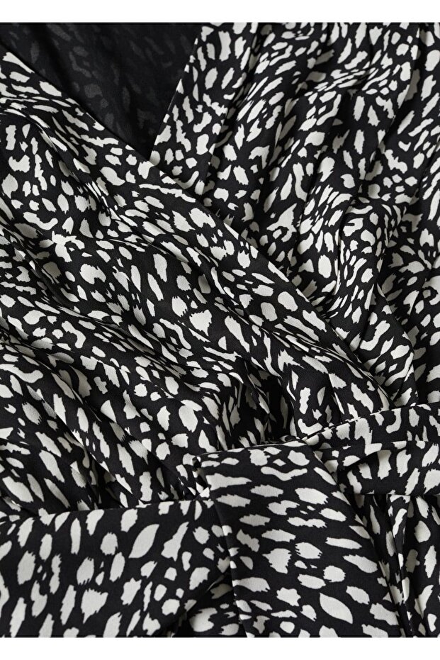 Desenli Pilili Elbise - 5