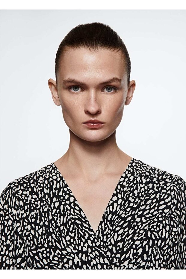 Desenli Pilili Elbise - 7