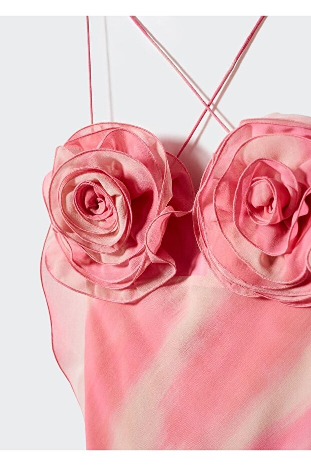 Çiçekli Maksi Elbise - 8