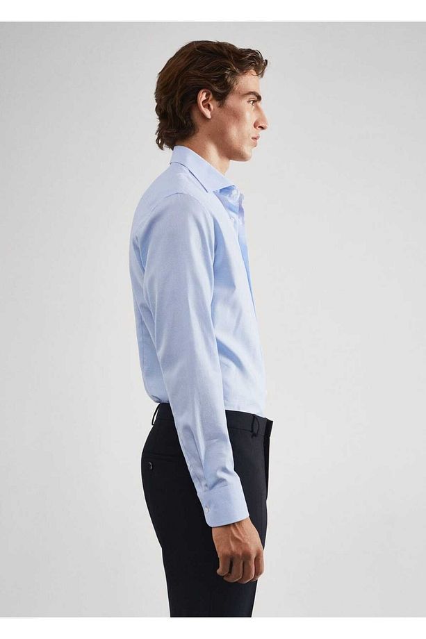 Mikro Desenli Slim Fit Kumaş Gömlek - 7
