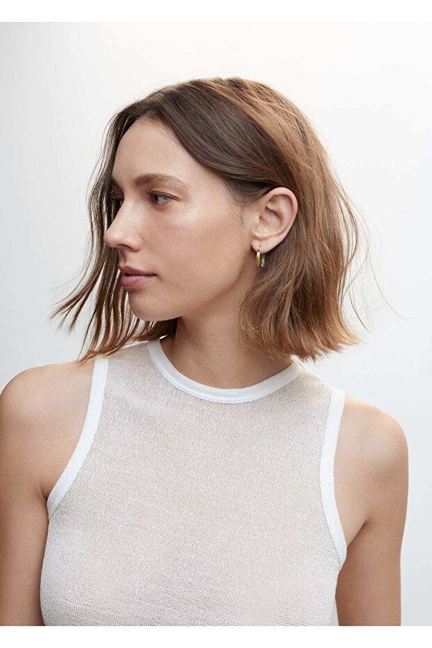 Yarı Şeffaf Triko Bluz - 7