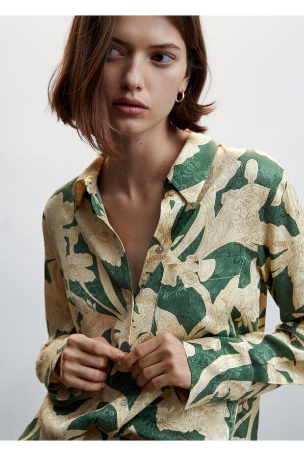 Çiçek Desenli Gömlek - 6