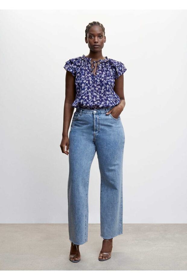 Çiçekli Volanlı Bluz - 8