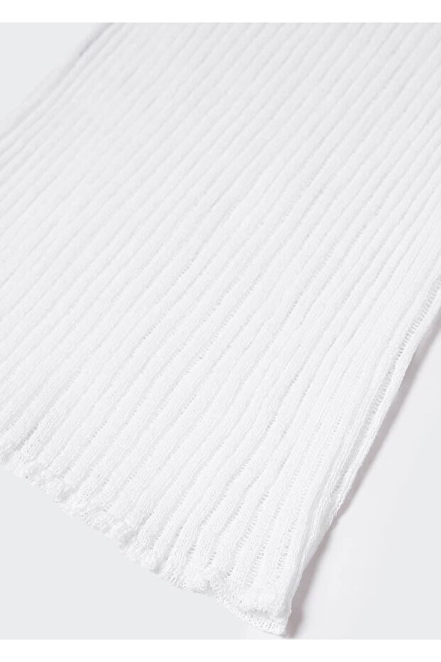 Delikli Triko Ribana Bluz - 6