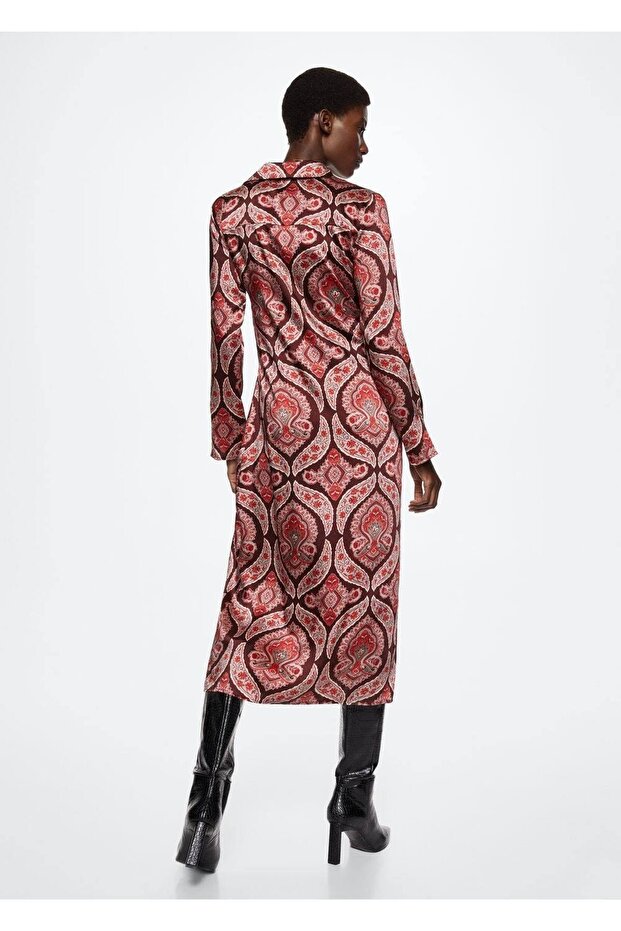 Saten Gömlek Elbise - 4