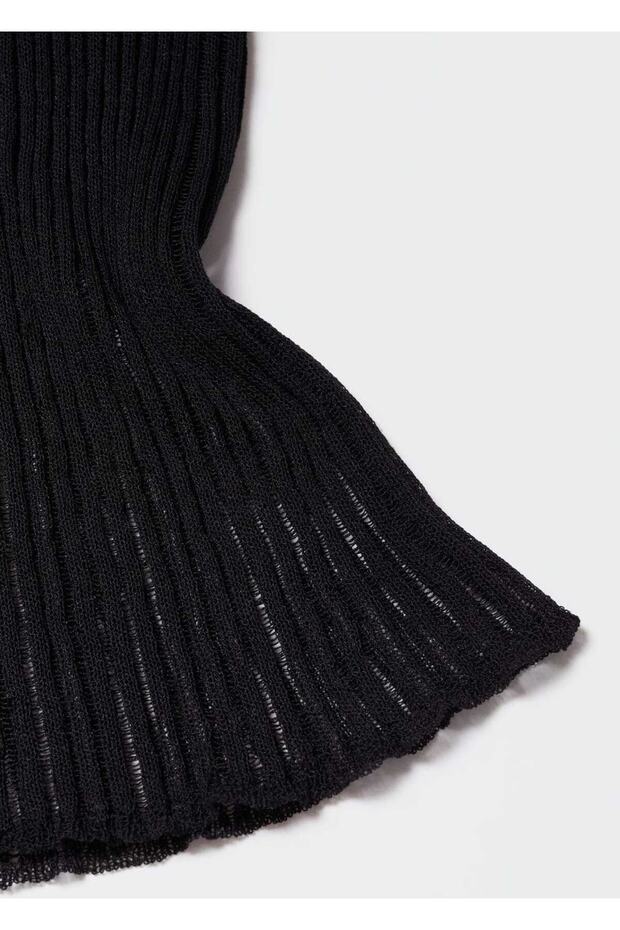 Bluse aus perforiertem Rippstrick - 6