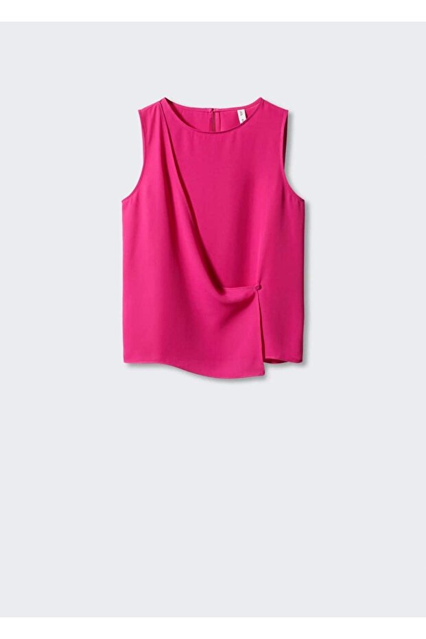 Düğmeli Kruvaze Bluz - 3