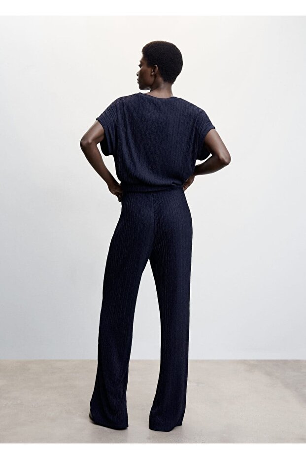 Teksturirane palazzo pantalone - 4