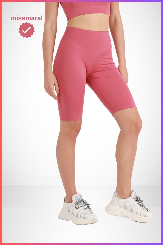 Women's Short Leggings Seasonal Sports Shorts Dusty Rose Gathering High Waist Comfortable And Stylish Bikers 1070