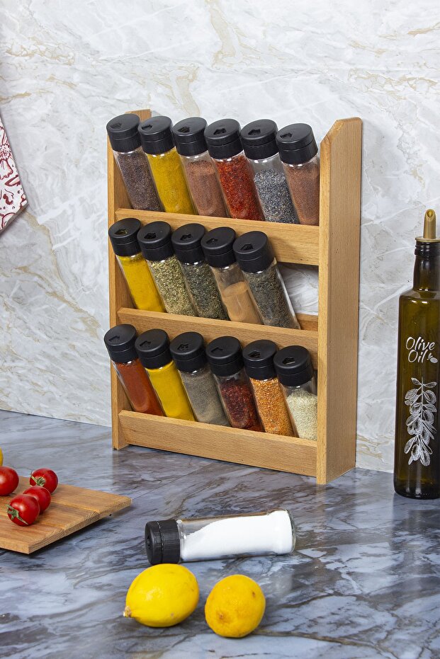 Twister 18 Piece Spice Set, Spice Set with Wooden Stand