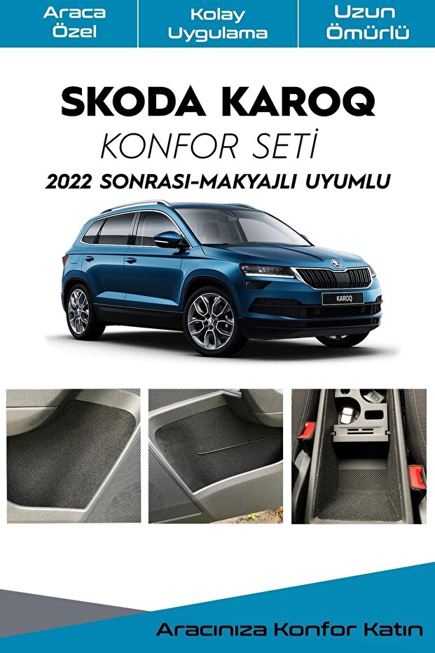 Skoda Karoq Comfort Set Storage Compartments Anti-Vibration Sound Insulation Coating / After 2022 / facelift