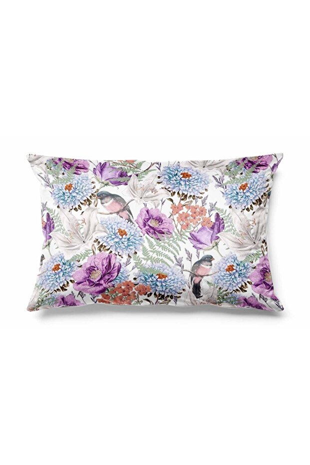 Rectangular Spring Patterned Double Sided Printed Suede Throw Pillow Cover - 1