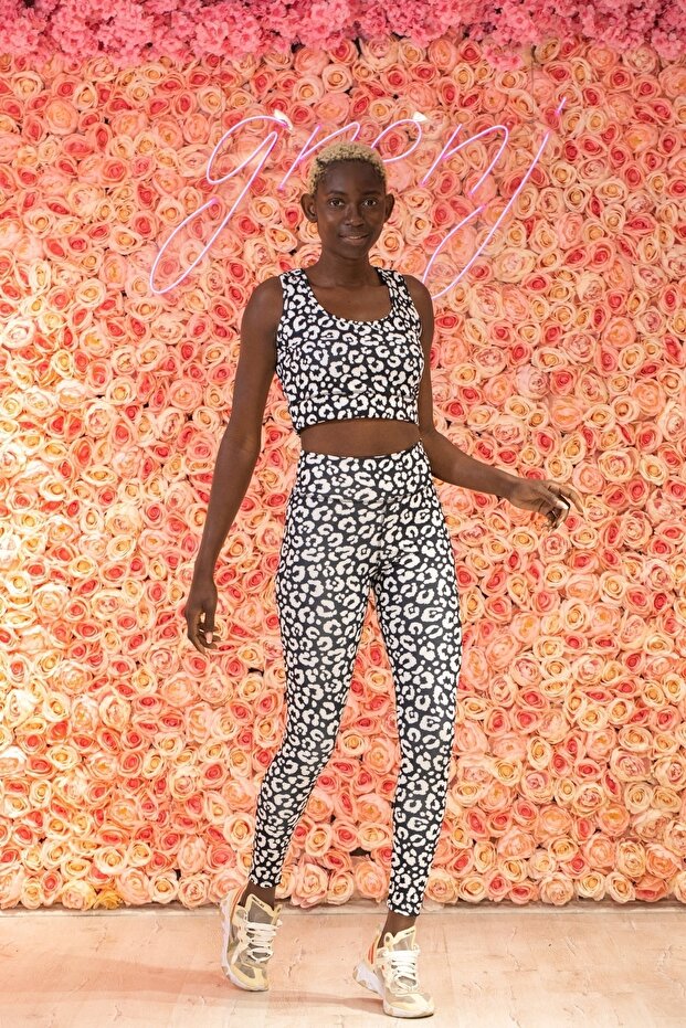 White/black Leopard Pattern Digital Printed Basic Bustier - 1