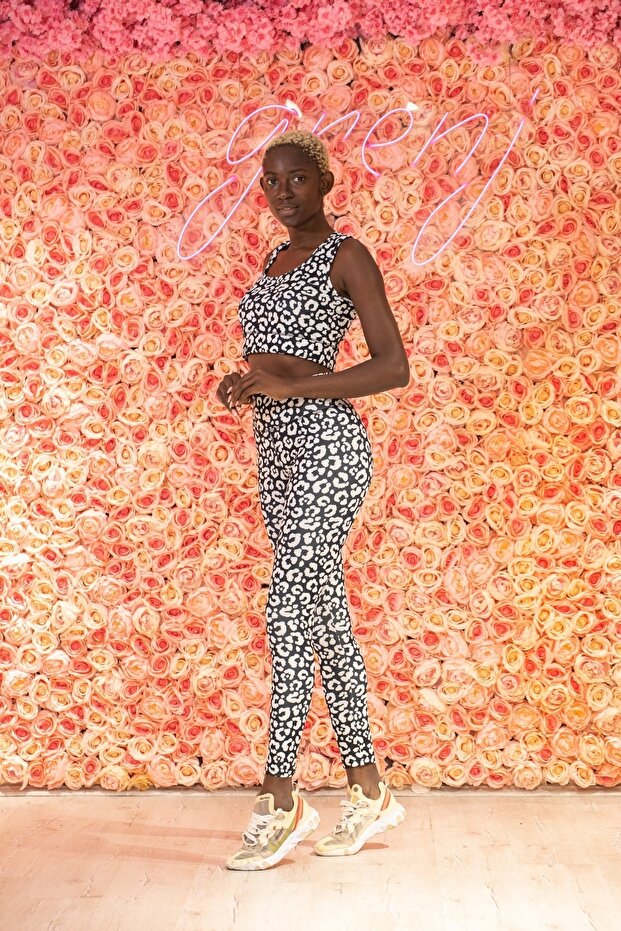 White/black Leopard Pattern Digital Printed Basic Bustier - 4