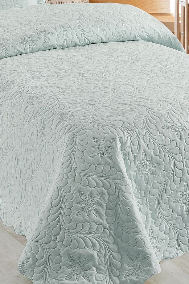 Ivy Açık Yeşil Tek Kişilik Microfiber Kapitone Yatak Örtüsü - 3