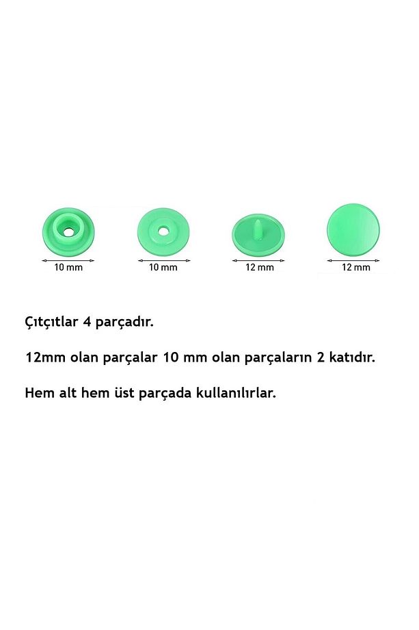 Karışık Renkli T5 Plastik Çıtçıt (360 adet) (12mm Plastik Çıtçıt) Asorti Renkler [Kalıpsızdır] - 3