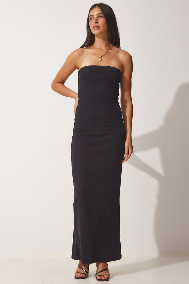 Women's Black Strapless Pencil Dress UB00118