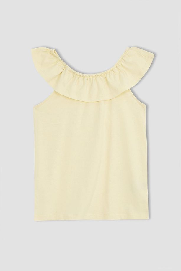 Kız Çocuk Regular Fit Volanlı Pamuklu Atlet - 3