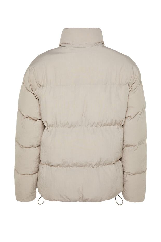 Taş Unisex Oversize Fit Dik Yaka Suya ve Rüzgara Dayanıklı Şişme Kışlık Mont TMNAW24MO00003 - 8