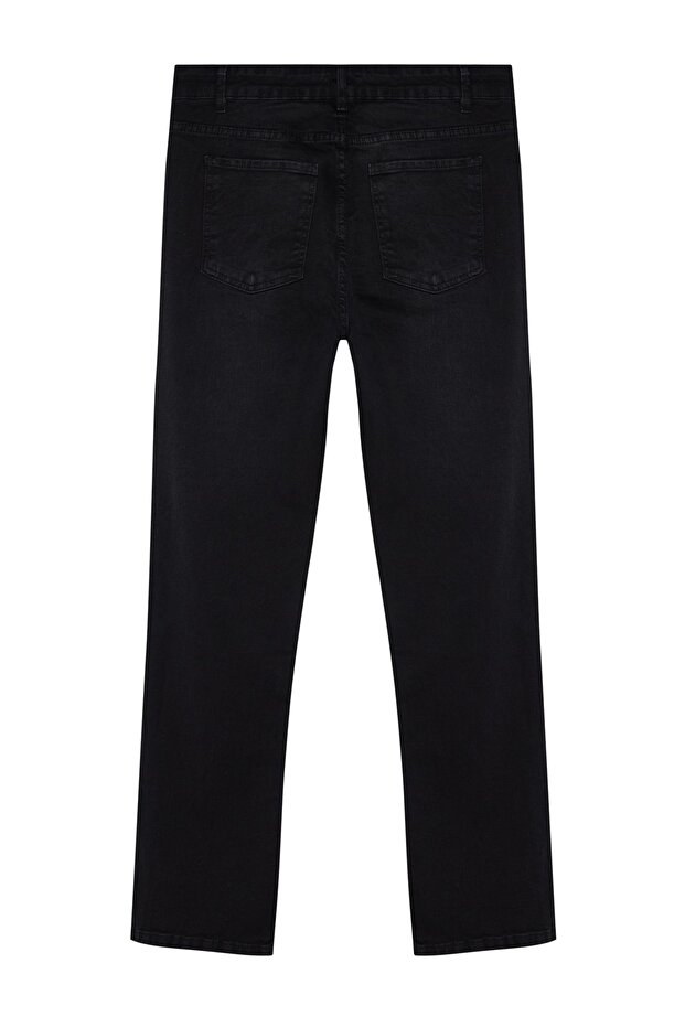 Siyah Smoke Regular Fit Jeans Kot Pantolon TMNAW23JE00036 - 8