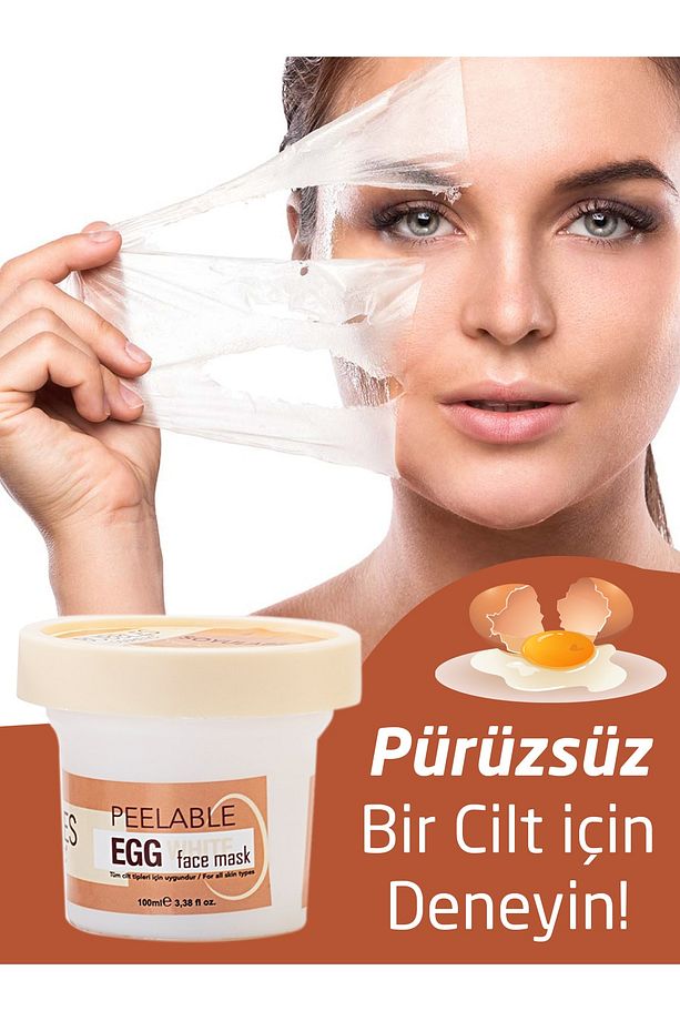 Soyulabilir Collagen Takviyeli Yumurta Akı Gece Yüz Maskesi - 1
