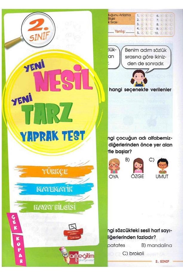 Yayınları 2. Sınıf Yeni Tarz Yeni Nesil Tüm Dersler Yaprak Test - 1