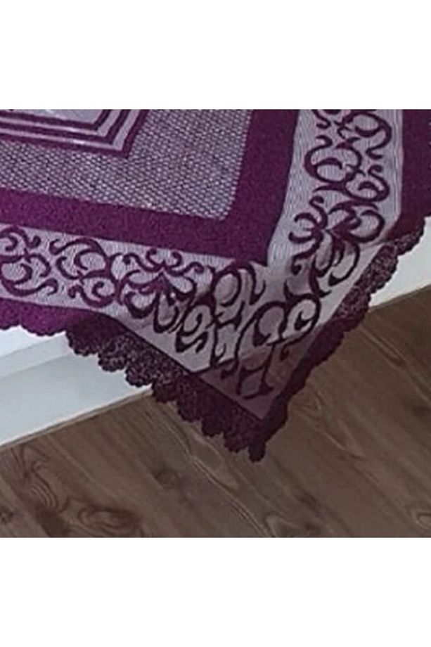 Osmanlı Desen Örme Fiskos Örtüsü - Mor - 3