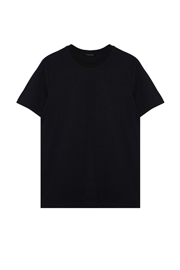 Czarno-biała koszulka z krótkim rękawem, dopasowana, 100% bawełna, zestaw 2 sztuki TMNSS19BO0075 - 19