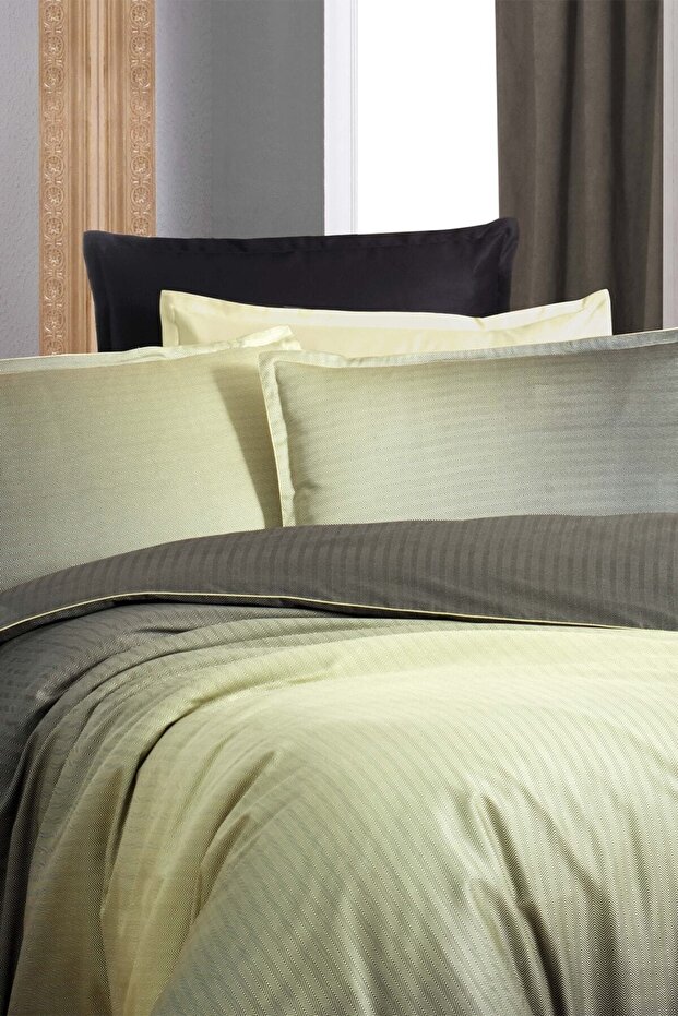 Solido Green Double 100% Cotton Lyocell Duvet Cover Set