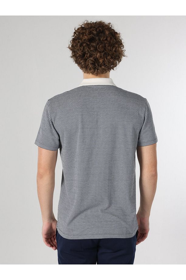 Regular Fit Mavi Erkek Polo Yaka Kısa Kol Tişört - 2